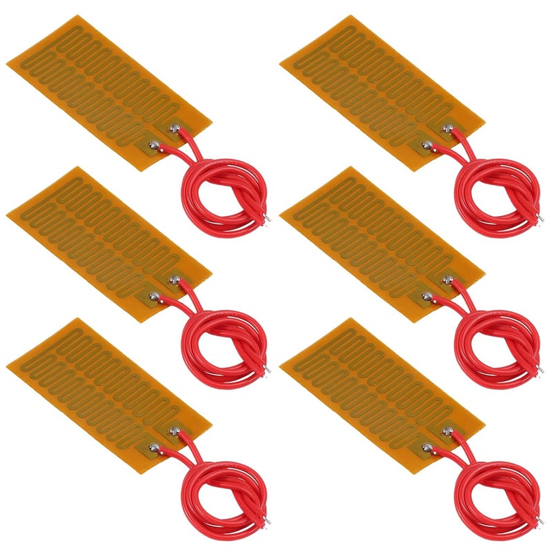 Coliao 6pcs Film Heater Plate Adhesive Pad 12V 7W 25mmx50mm PI Heating Elements Film Strip Heater Adhesive Polyimide Heater Plate - Image 1